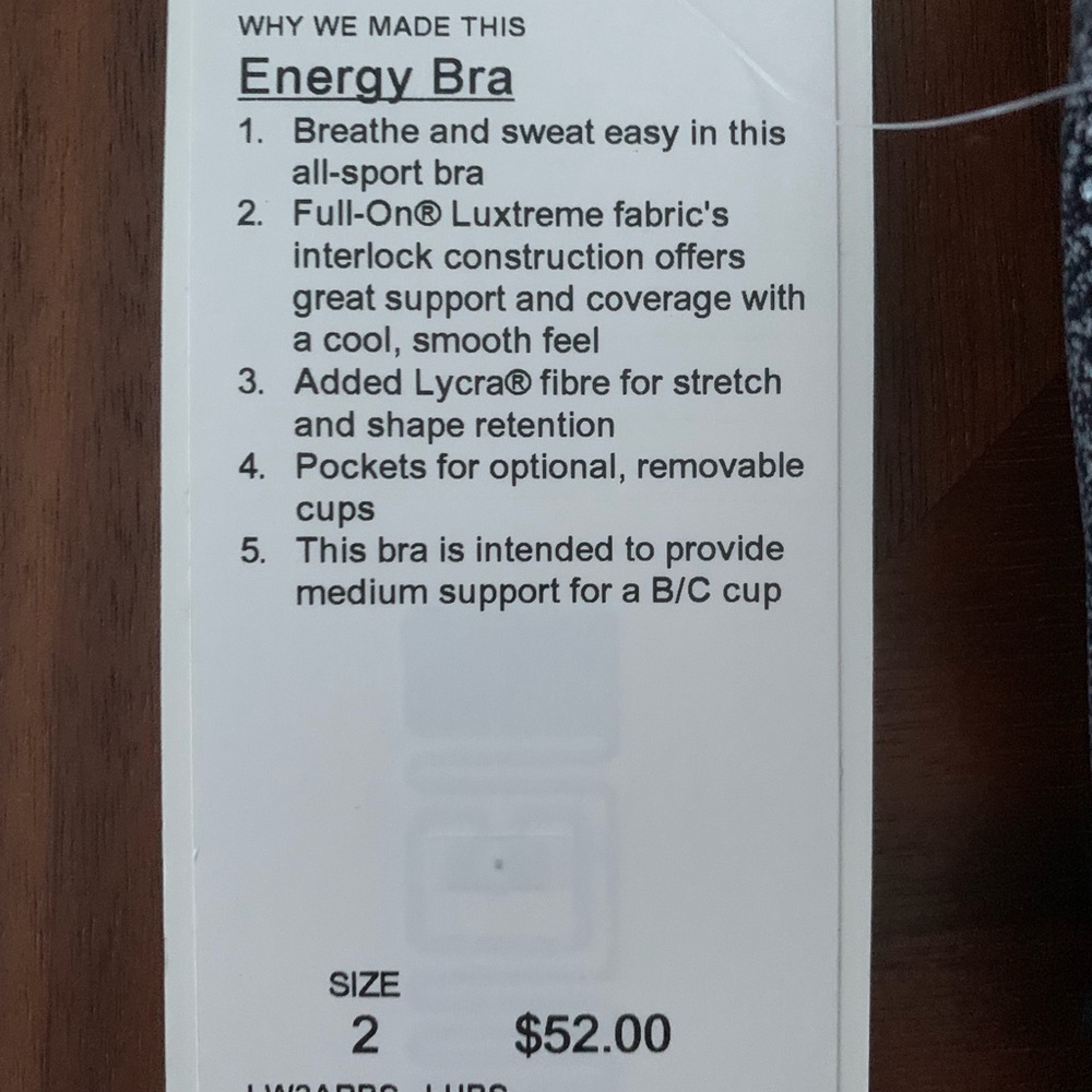 NWT Lululemon size 2 sports bra - Picture 3 of 3